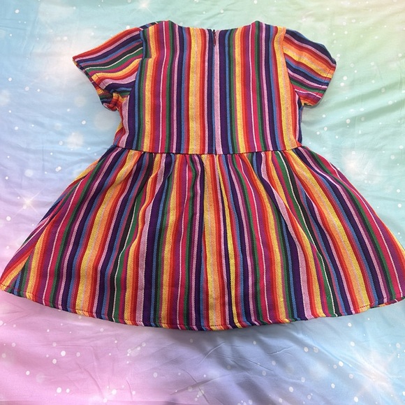 IVY CITY Co Girl’s Dress 2T Summer Rainbow Stripe Mexican Fiesta Sarape Design - Picture 2 of 5
